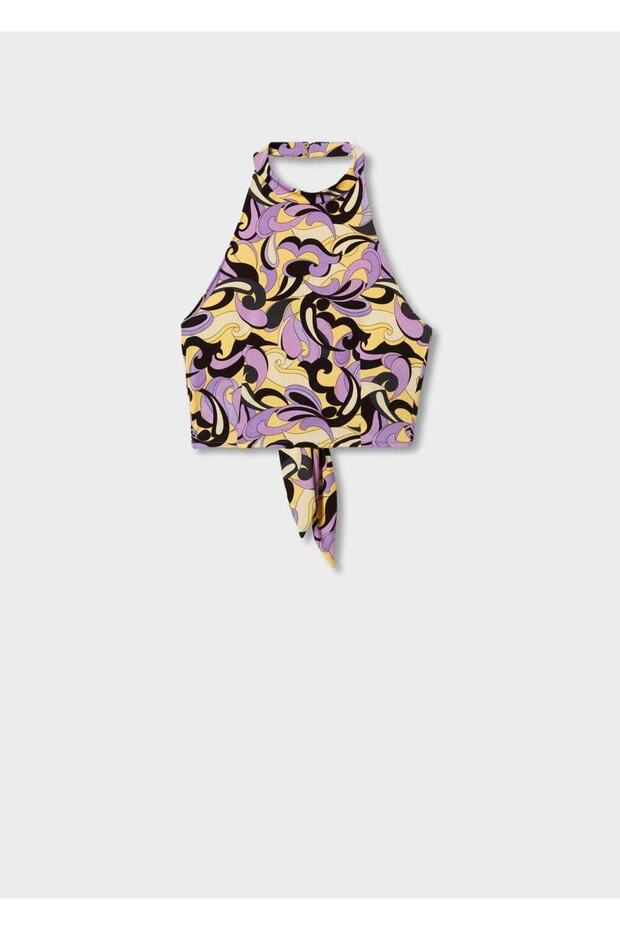 Desenli Cropped Bluz - 3