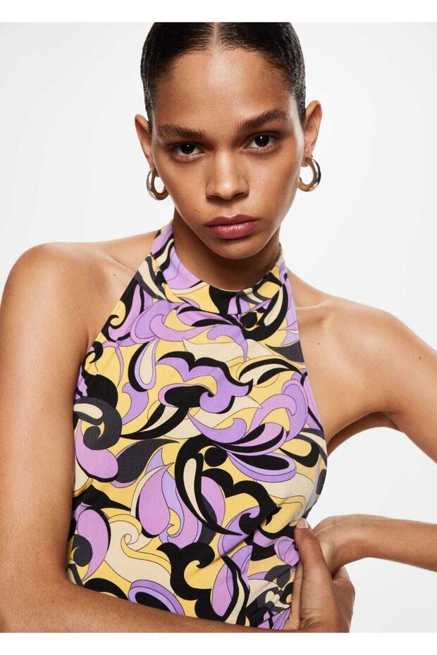 Desenli Cropped Bluz - 7