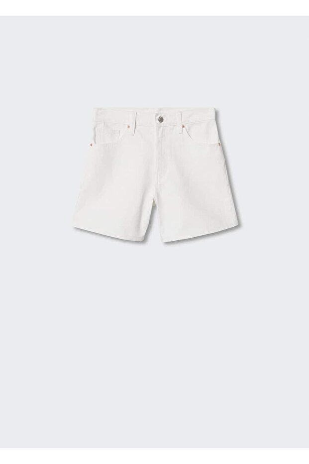 Düz Kesim Denim Şort - 3