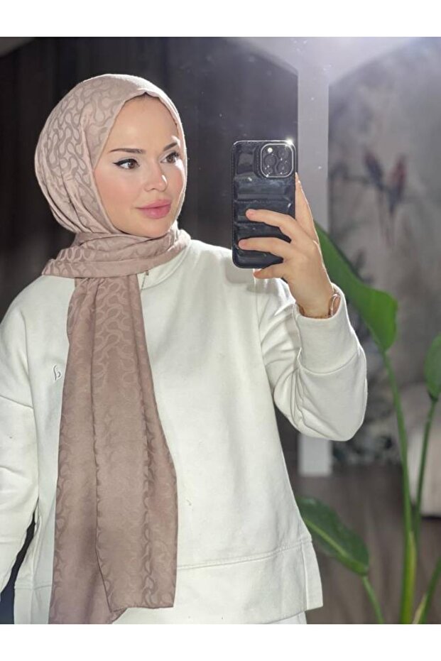 المنك بلوم منقوشة الحجاب شال - 3