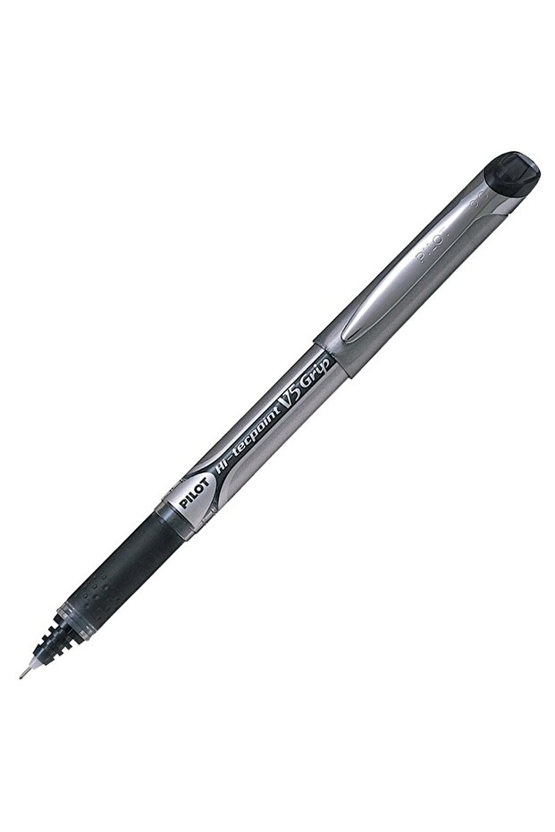 قلم الكرة الدوارة V5 Grip Hi-tecpoint طرف إبرة 0.5 مم أسود Bxgpn-v5-b (عبوة من 12 قطعة)
