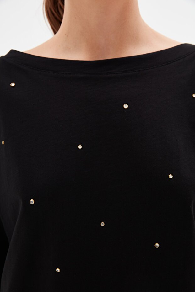 Taşlı Örme Bluz - 2