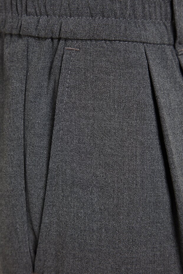 Gri Wide Leg Kumaş Baggy Pantolon TMNSS23PL00039 - 6