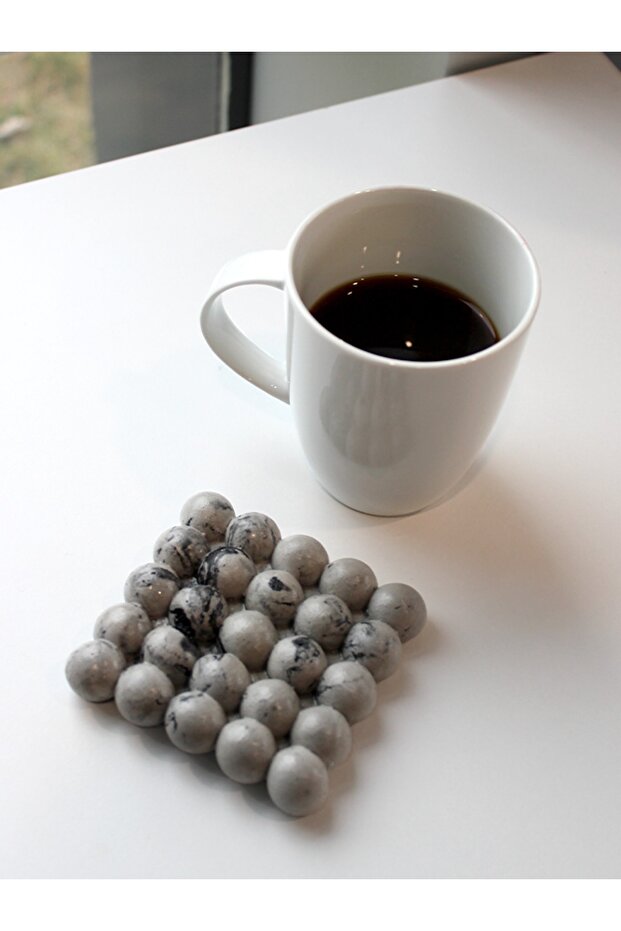 قاعدة أكواب خرسانية منقوشة بالرخام / منظم - 1