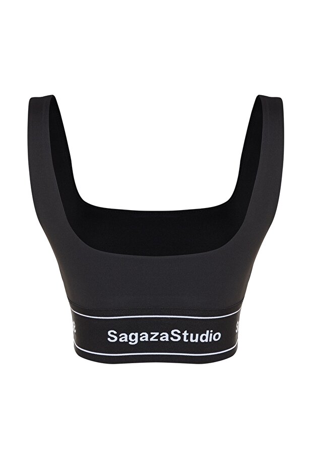 X Sagaza Studio Siyah Destekli Toparlayıcı Kare Yaka Spor Sütyeni TCLSS23SS00002 - 8