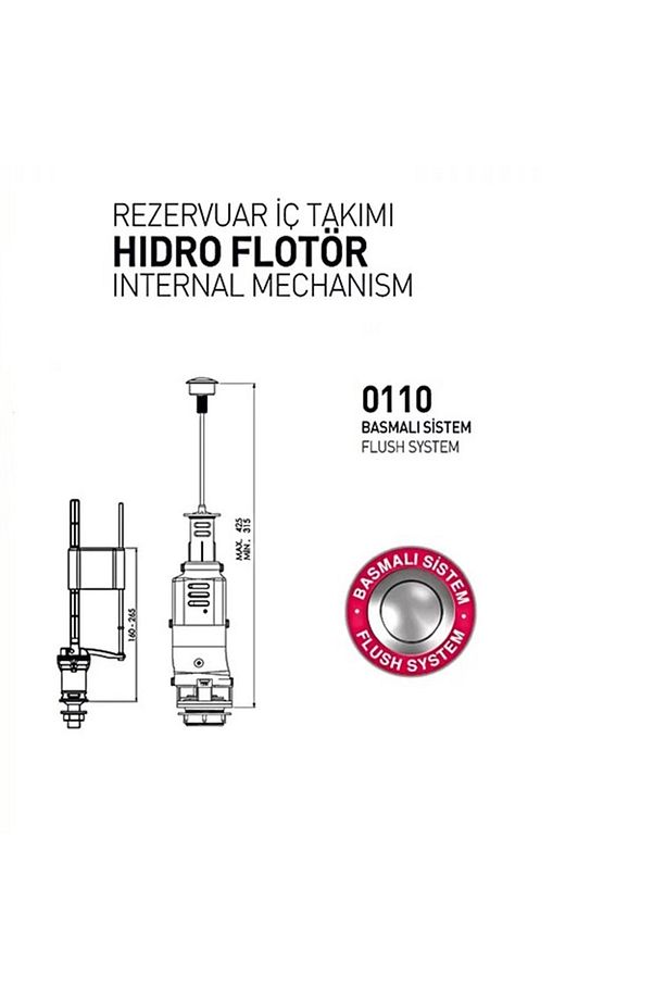 Rezervuar Iç Takımı Basmalı Sistem, Hidro Flatör 0110 - 4