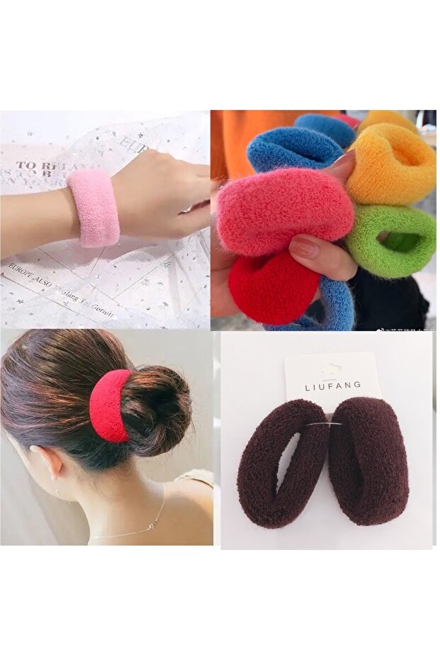 Thick Towel Hair Band, Rubber Buckle - 2 Pieces