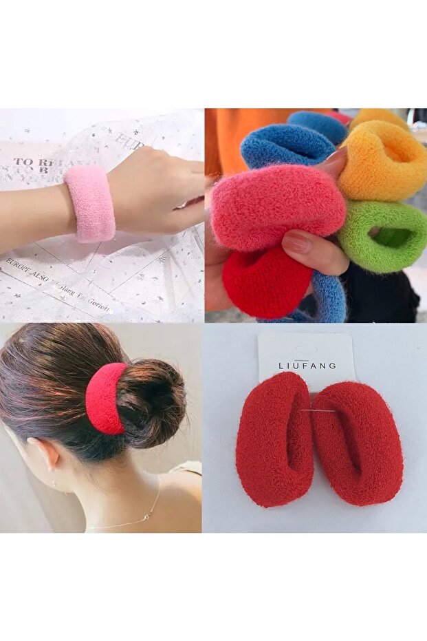 Thick Towel Hair Band, Rubber Buckle - 2 Pieces