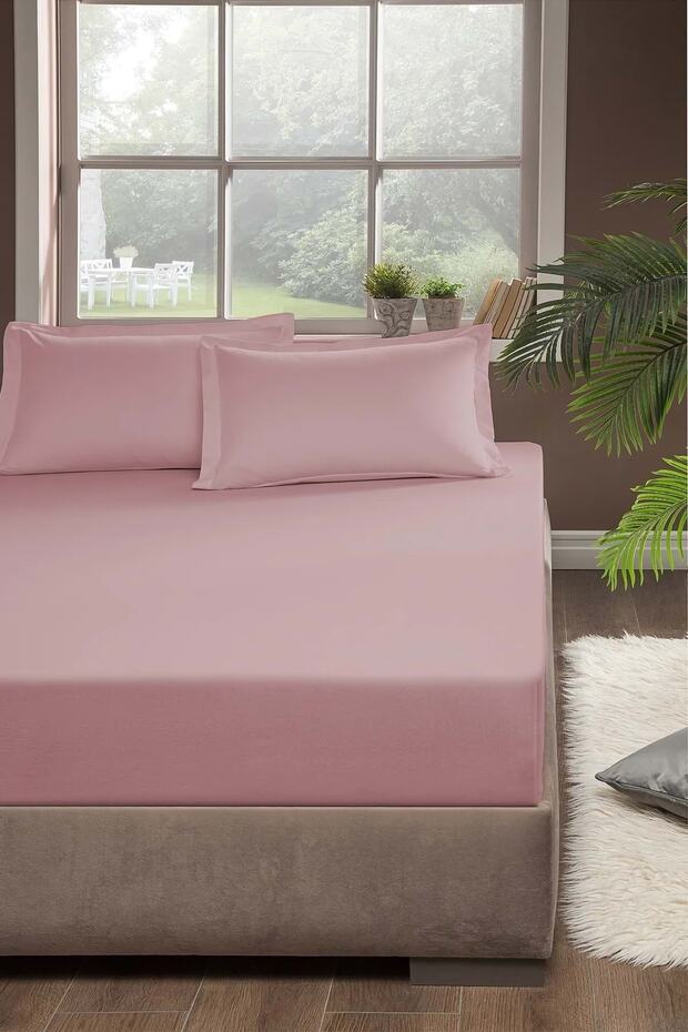 ملاءة سرير قطنية ممشطة فاخرة من Dusty Rose - مقاس 100x200 سم مرنة