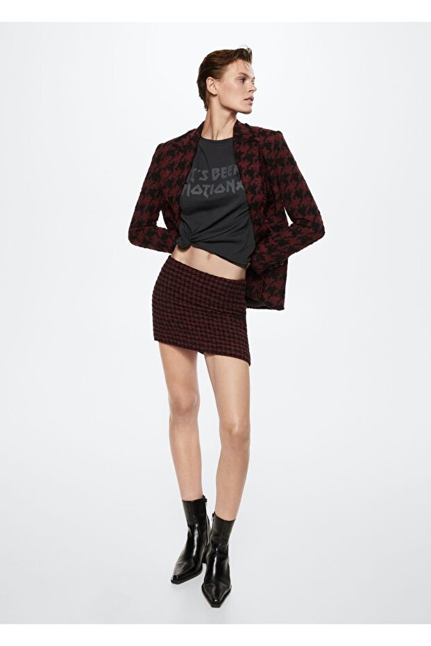 Mini Skirt - Houndstooth Patterned - 5
