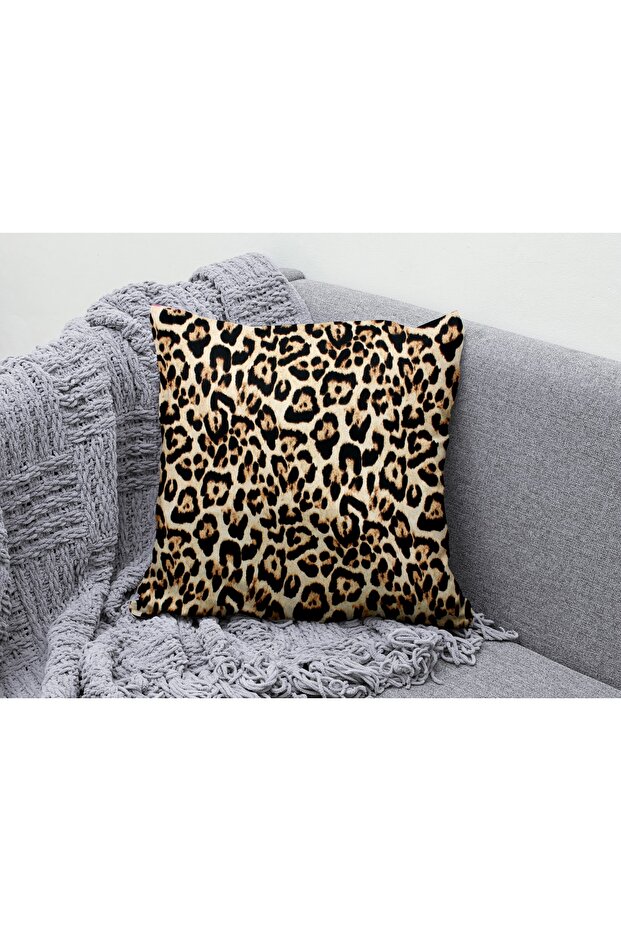 Leopard Patterned Double Sided 3D Digital Printed Pillow Cover