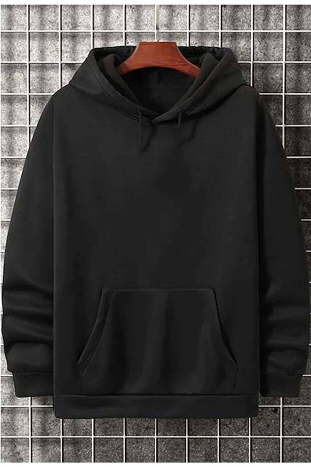 Unisex - Black Hooded Sweatshirt