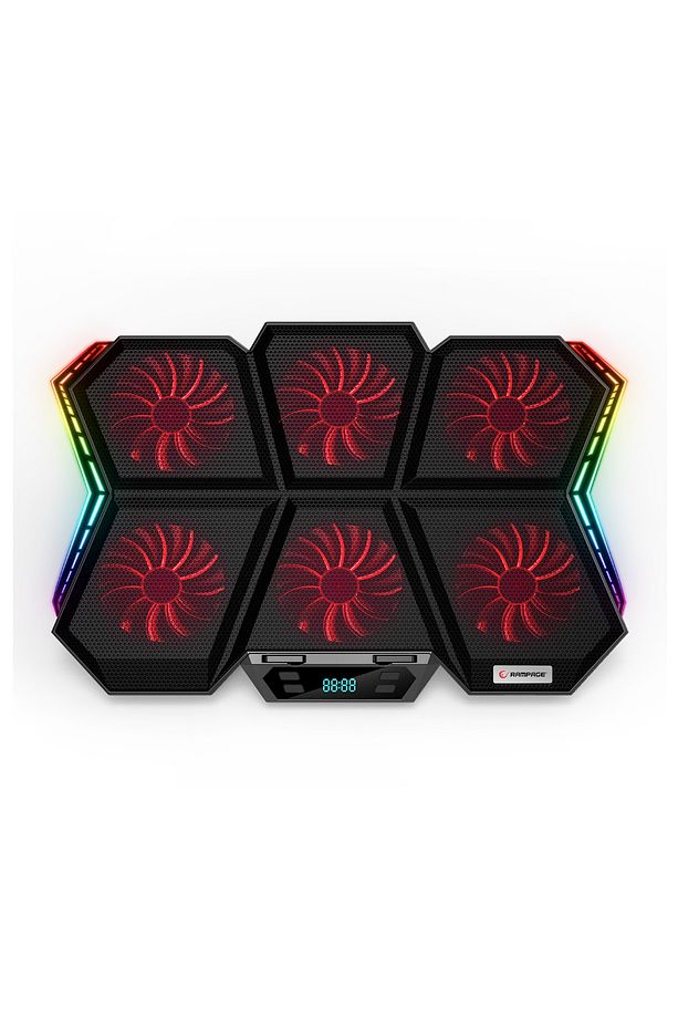 Ad-rx44 X-gale 6 Fanlı Rgb 7 Kademeli Lcd Göstergeli Notebook Soğutucu Stand - 4