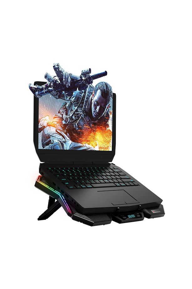 Ad-rx44 X-gale 6 Fanlı Rgb 7 Kademeli Lcd Göstergeli Notebook Soğutucu Stand - 7