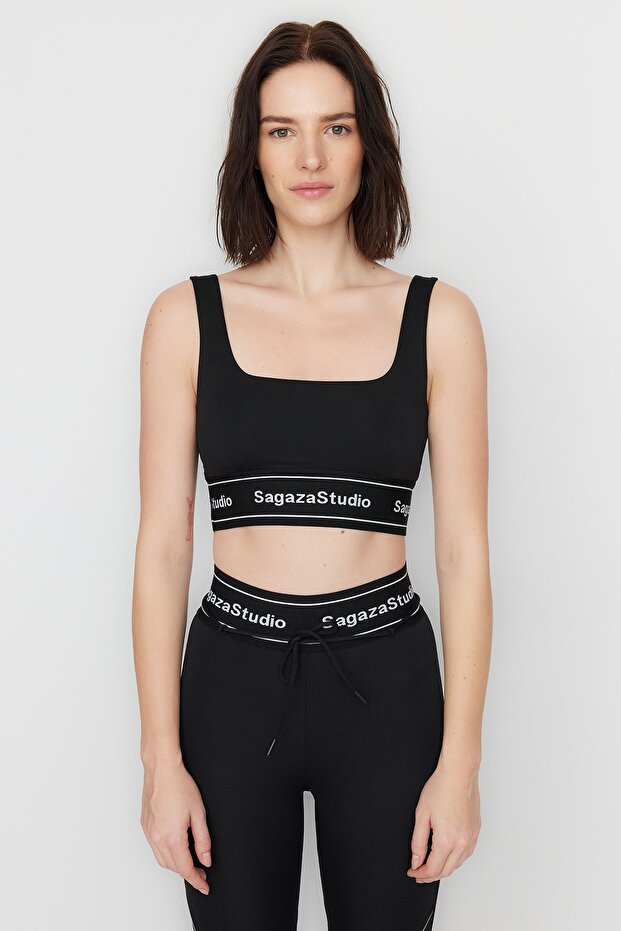 X Sagaza Studio Siyah Destekli Toparlayıcı Kare Yaka Spor Sütyeni TCLSS23SS00002 - 2