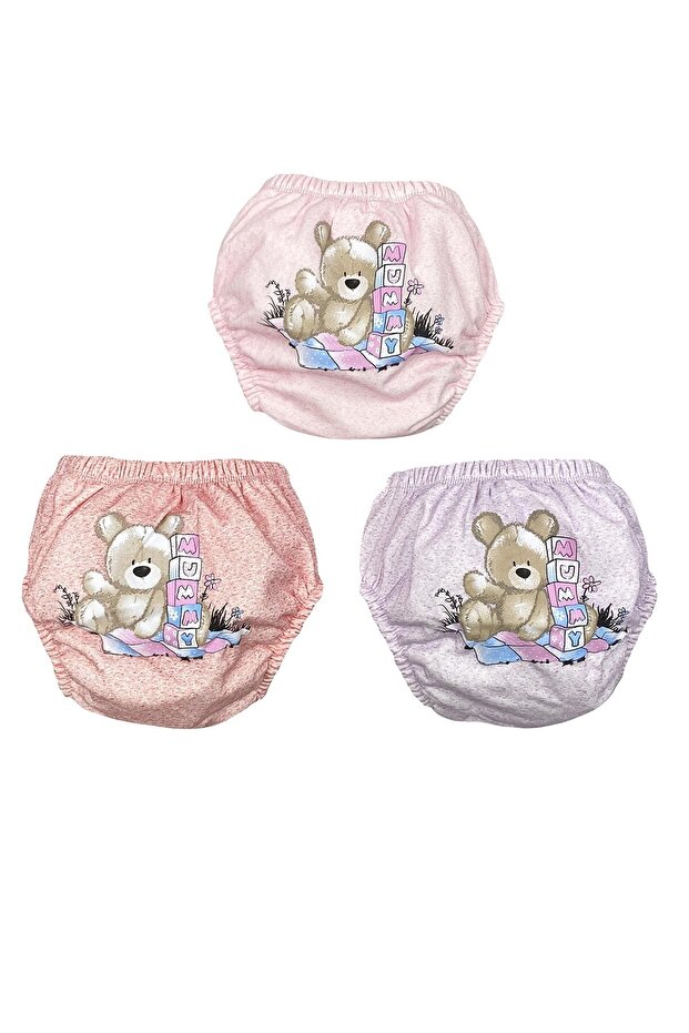 Popees Baby Girl Training Pants Set of 3 Pink