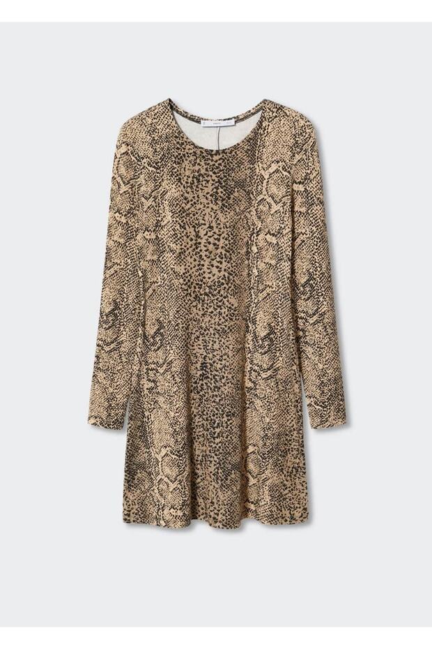 Desenli Kısa Elbise - 3