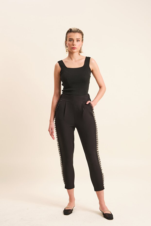 Fırfır Şeritli Pantolon - 1