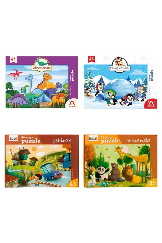 Dinosaurs Penguins Eolo in the Forest and the City Puzzle Age 4+ (4 Products)