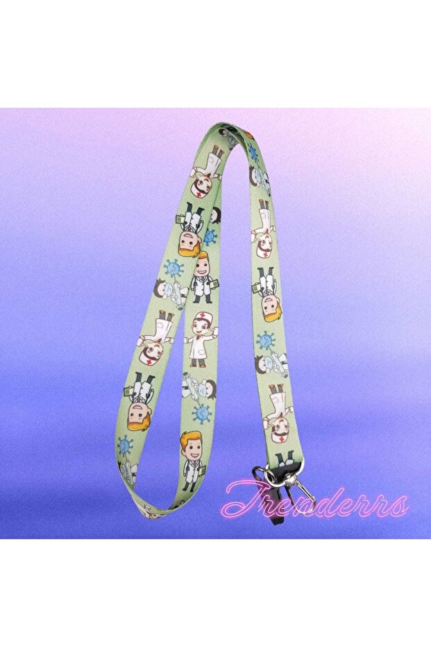 Healthcare Professionals Patterned Keychain And Name Badge Neck Strap Rope Phone And Bag Strap Rope