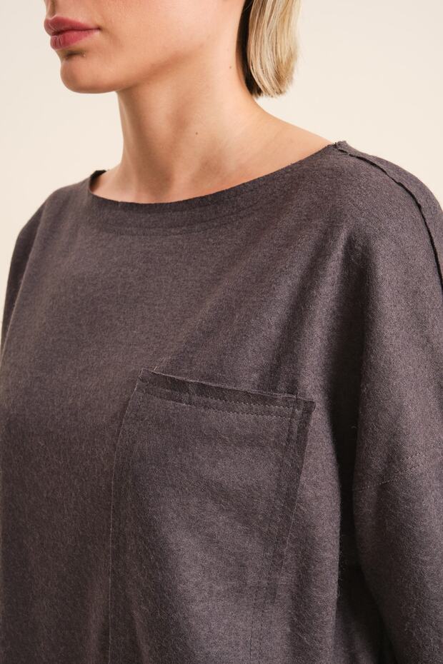 Oversize Cep Detaylı Elbise - 3