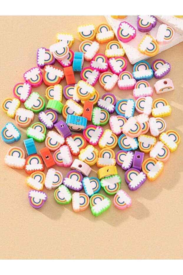 Fimo Rainbow Beads 50 Pieces - 3