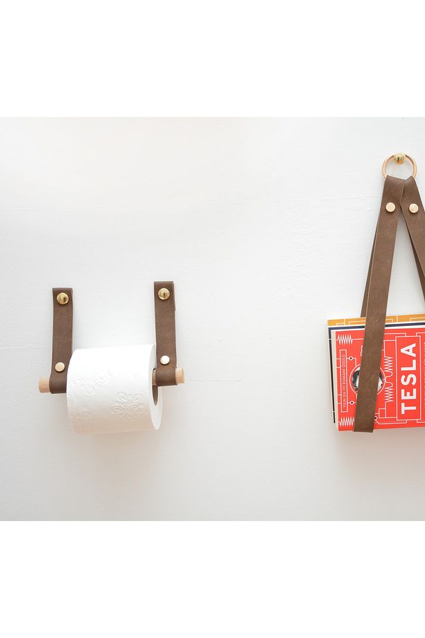 Ahşap Deri Tuvalet Kağıtlık Ve Wc Kağıdı Peçeteliği Askısı Rulo Banyo Kağıtlığı Asacağı Düzenleyici - 7