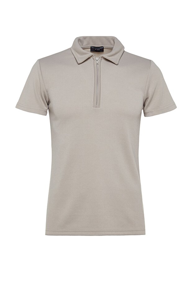 Koszulka polo z nadrukiem Premium Stone Regular/Normal Cut Pique z zamkiem błyskawicznym TMNSS23PO00019 - 7