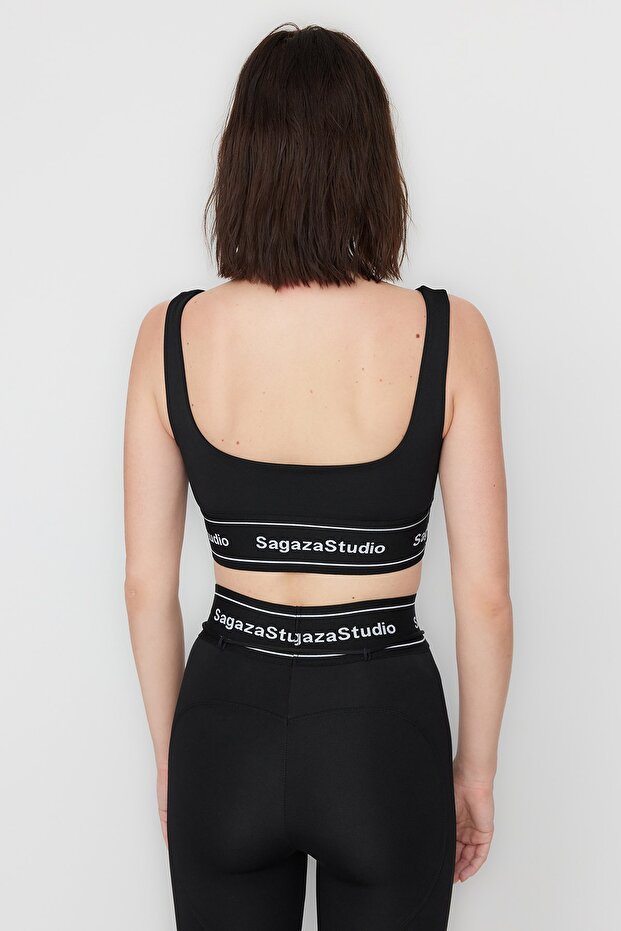 X Sagaza Studio Siyah Destekli Toparlayıcı Kare Yaka Spor Sütyeni TCLSS23SS00002 - 5