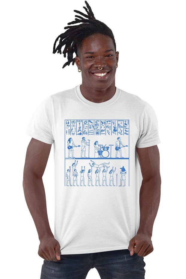 Pharaoh Rock White Short Sleeve Men's T-shirt