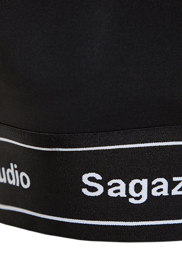 X Sagaza Studio Siyah Destekli Toparlayıcı Kare Yaka Spor Sütyeni TCLSS23SS00002 - 7