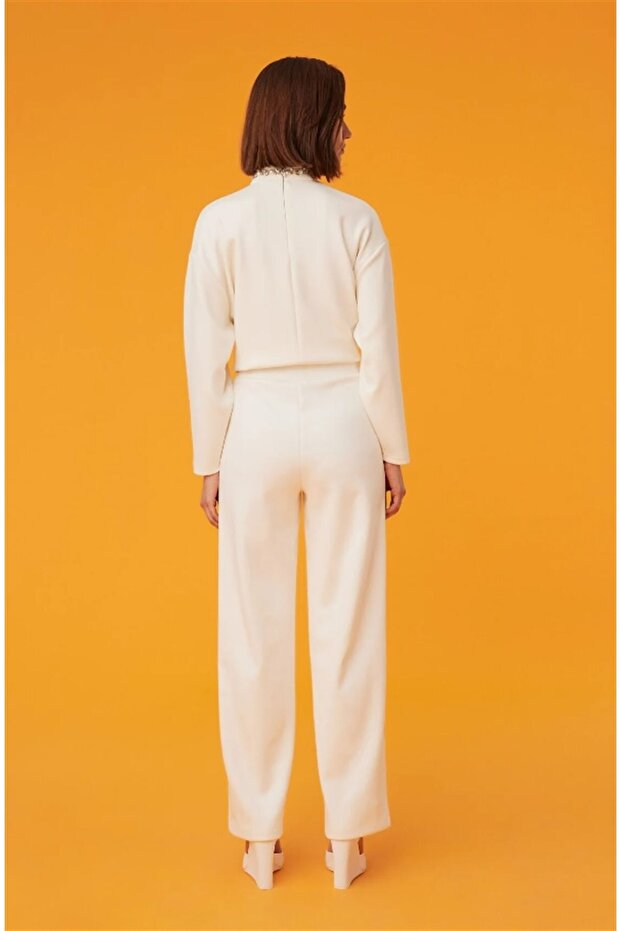 -örme Pantolon Ekru - 2