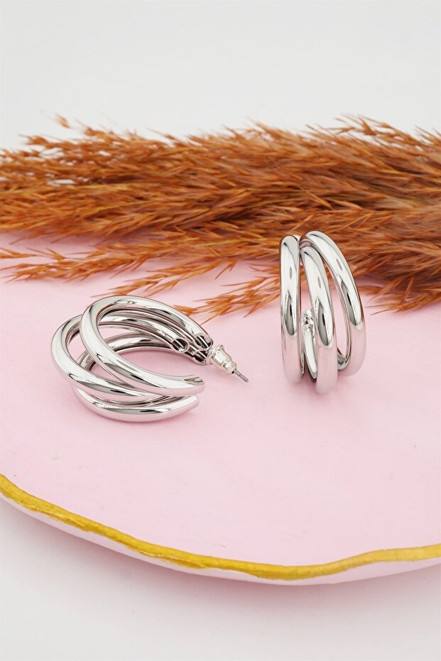 Women's Tarnish Resistant Pipe Hoop Earrings