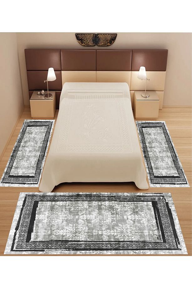 Yolluk Salon Mutfak Halısı Yatak Odası Için Set Yapılır Dokuma Taban Kaymaz Yıkanabilir - 4
