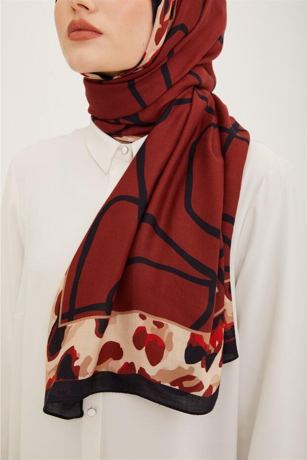 Trend Leopard Pattern 077-044 Şal-22 - 2