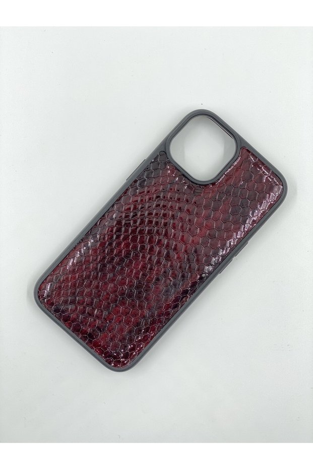 iPhone 14 Phone Case Patterned Full Compatible Genuine Leather Case