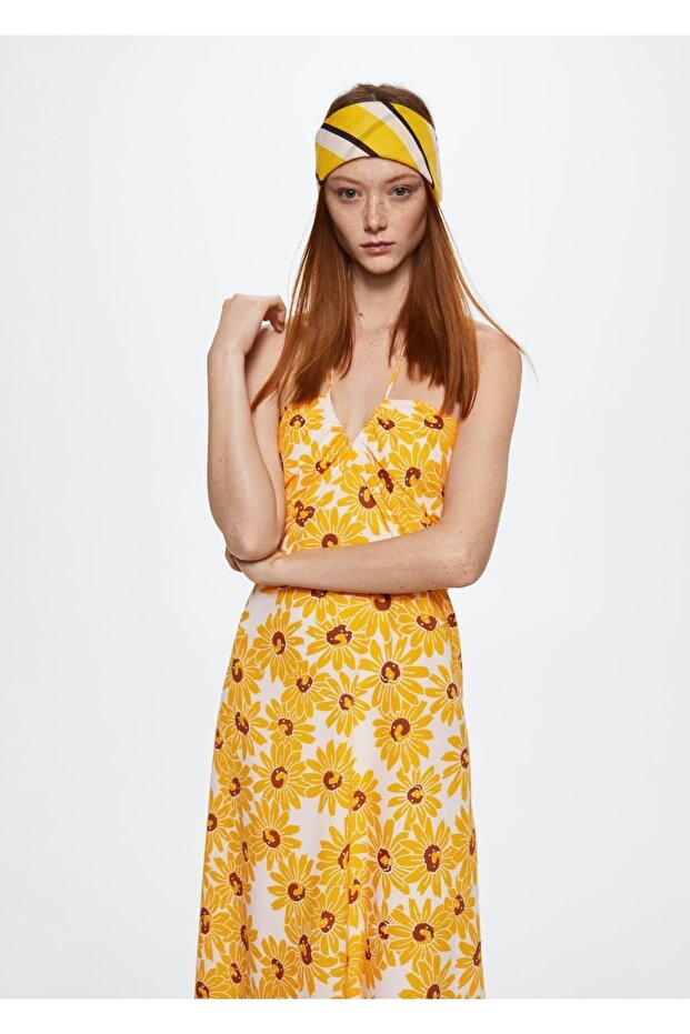 Çiçekli Pamuklu Elbise - 1