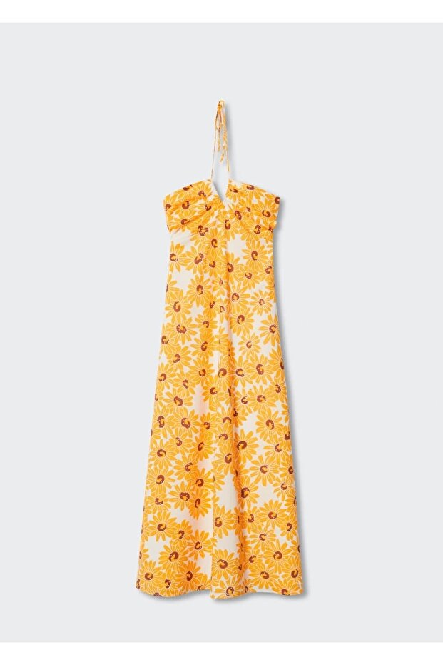 Çiçekli Pamuklu Elbise - 3