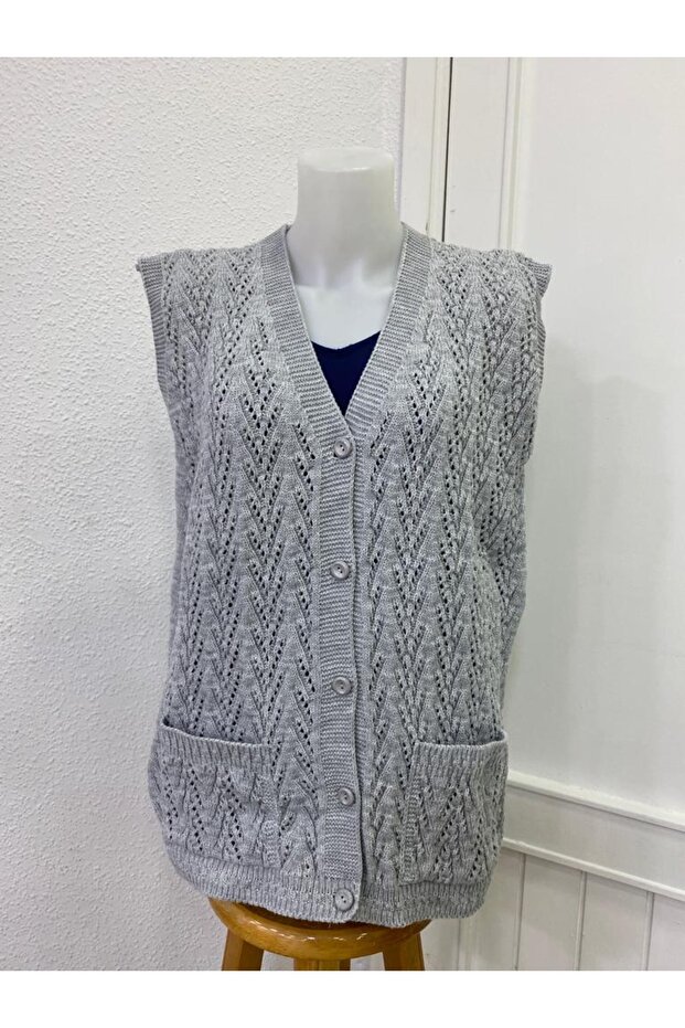 سترة الأم Heptrend Houndstooth Model سميكة محبوكة مع جيوب