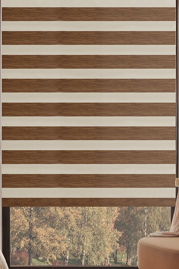 RÜYAPER Zebra Perde Bambu Kahve Stor Perde - 1