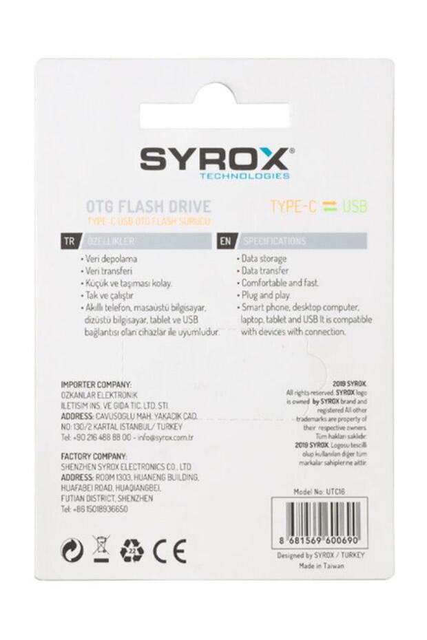 Utc 32gb Type-c Dual Usb Otg Flash Bellek Syx-utc32 - 3
