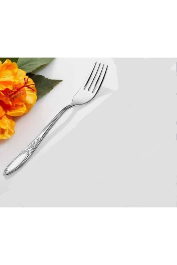 Çelik Zümrüt Model 12'li Tatlı Çatalı - 1