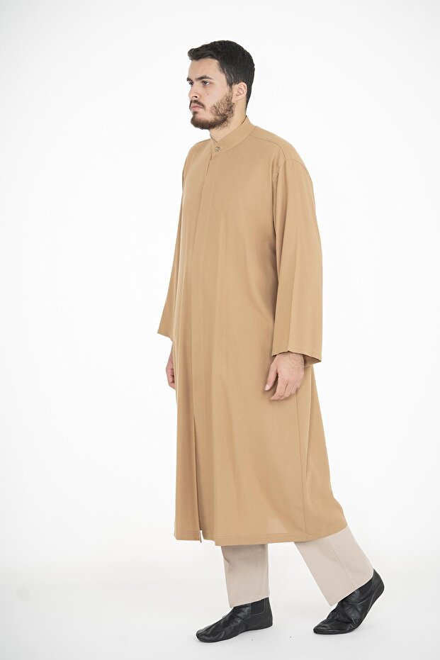 Erkek Bej Düğmeli Cübbe - 3