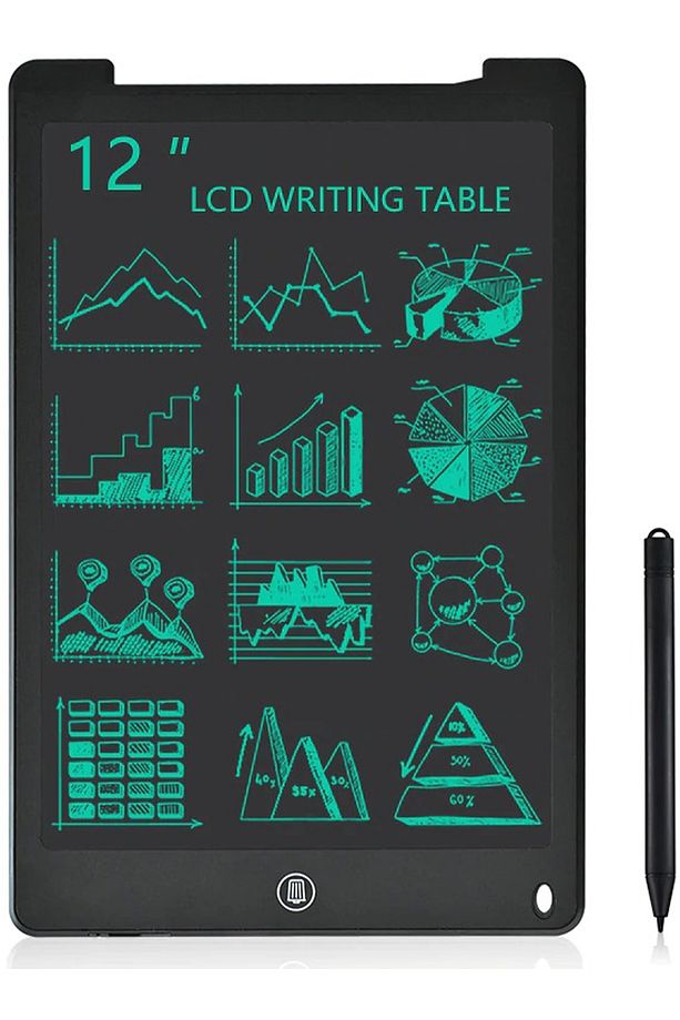 12 Inc Büyük Boy Dijital Lcd Ekran Kalemli Çocuk Yazı Çizim Writing Grafik Not Yazma Eğitim Tableti - 3