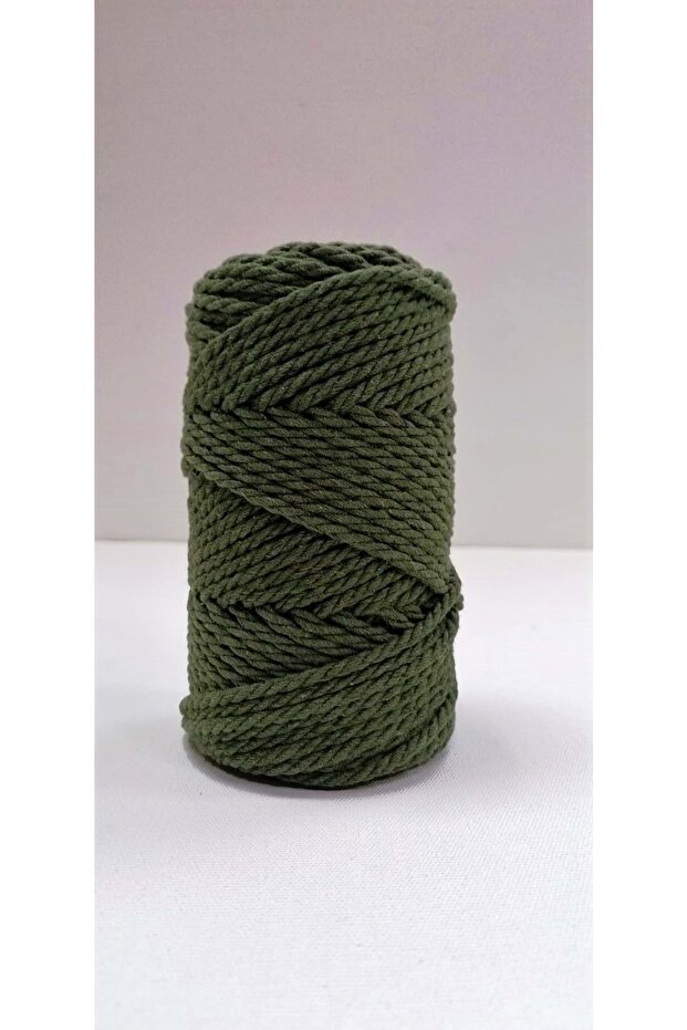 Cotton Macrame Thread Taranan 3 mm 3 Twist 250 Gr Khaki
