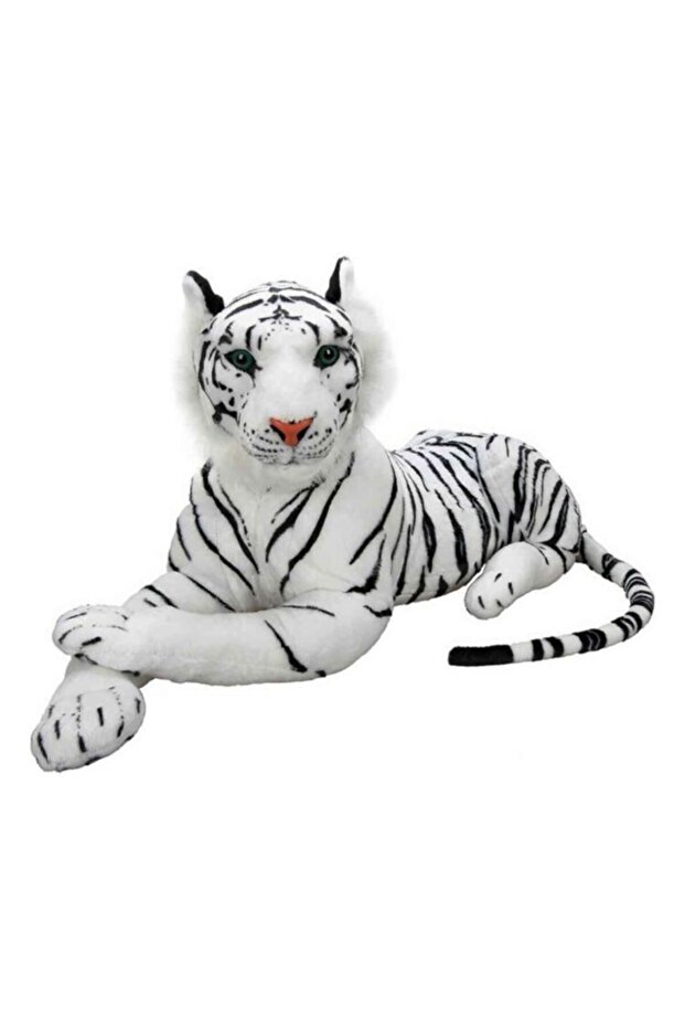 Peluş Yatan Beyaz Kaplan - 1