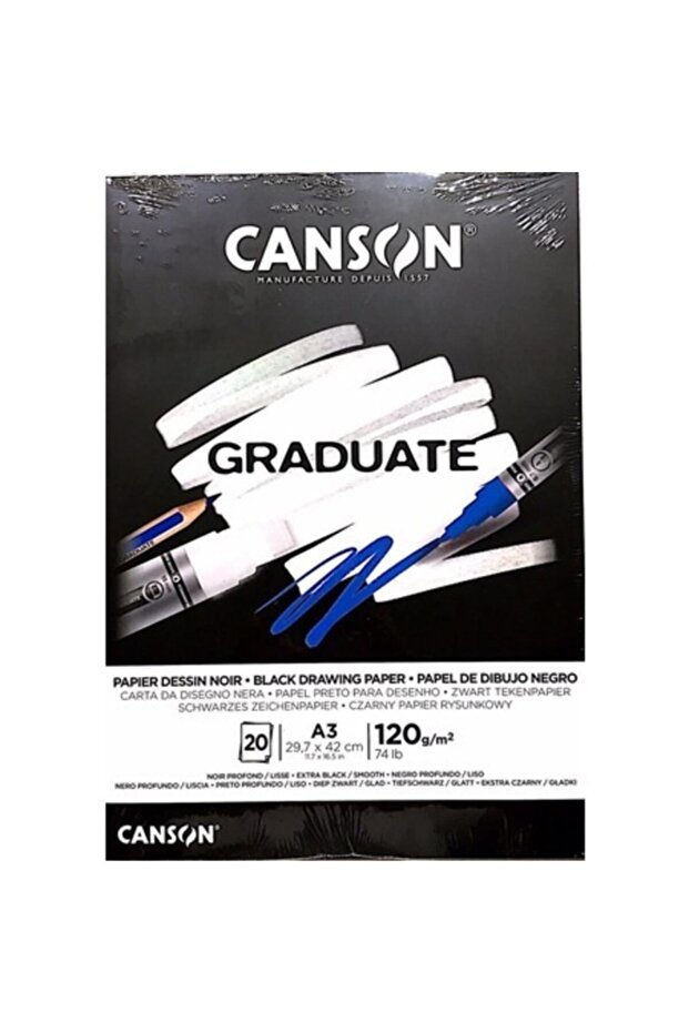 كتلة رسم متدرجة Cangrad Black 20 Sy A3 120 Gr