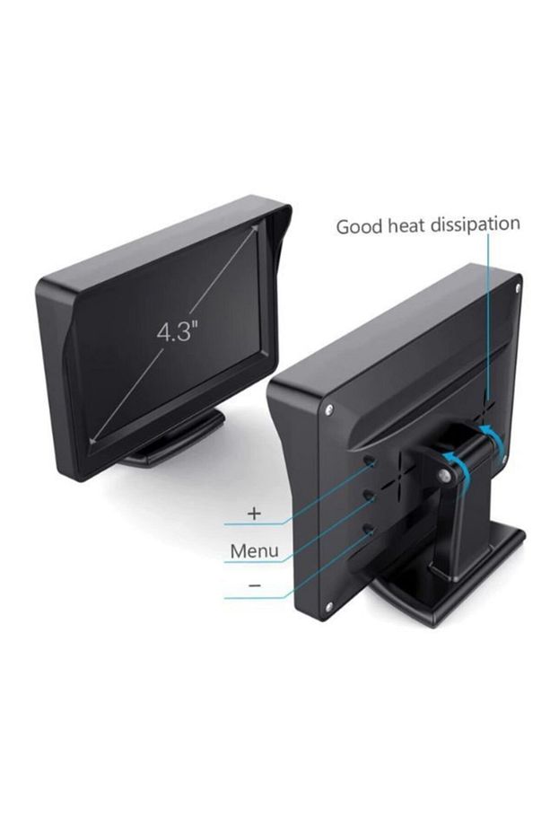 Kameralı Park Sensörü 4.3' Komple +4 Adet Sensör Gri - 2