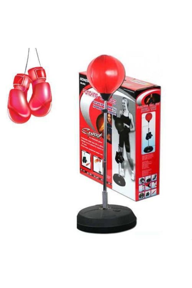 Unisex Red Punching Ball Height Adjustable 126-146 cm