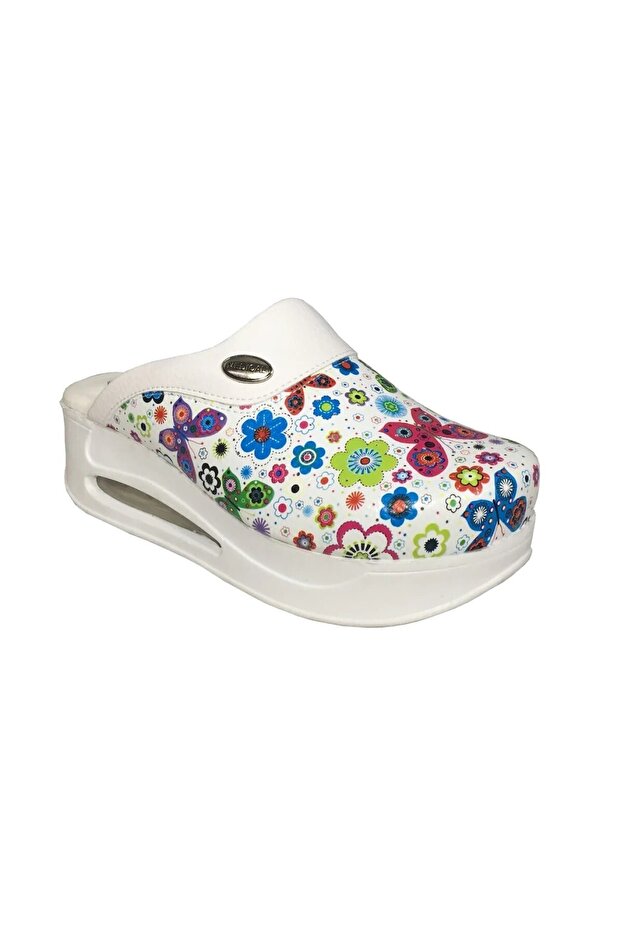 Unisex White Hippocrat Air Sole Full Orthopedic Sabo Slippers